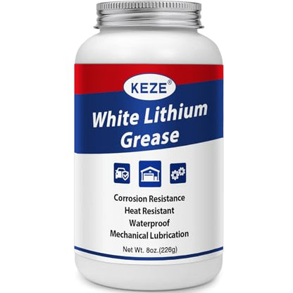 Keze White Lithium Grease Tube Car Door Grease Multi-Purpose Lubricant | Bicycle Grease with Brush Rust Corrosion Waterproof for Hinges, Bearings, Gears, Automotive Parts, Sliding Track,8oz-1 Pack - size: 1 Pack (8oz)