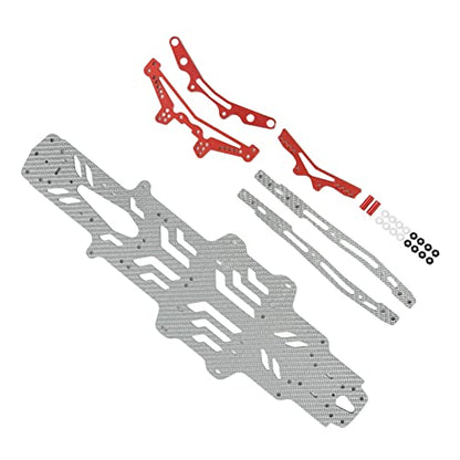 RC Drift Racing Chassis Plate, Carbon Fiber Aluminum Alloy RC Car Chassis Upgrade Parts, High Strength CNC Carbon Fiber for MST RMX2.0S RRX2.0S 1/10, Lightweight Two Layer Hollow D (Silver SSG) - color: Silver Ssg