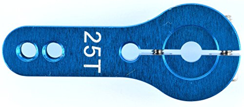 Apex RC Products 25T for Futaba Blue Aluminum Dual Clamping Servo Horn - 2 Pack #8014