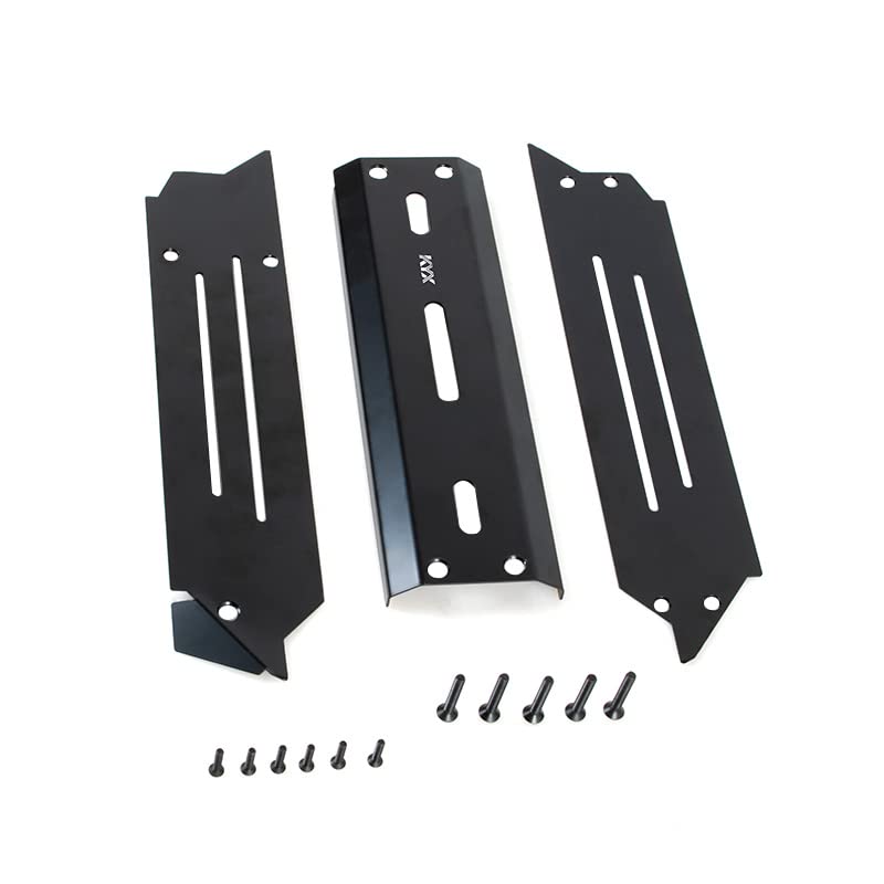 KYX Racing Stainless Steel Black Protector Chassis Guard Plate Axle Guard Upgrades Parts Accessories for 1/10 RC Crawler Car Traxxas 1/10 Maxx V2 WideMaxx