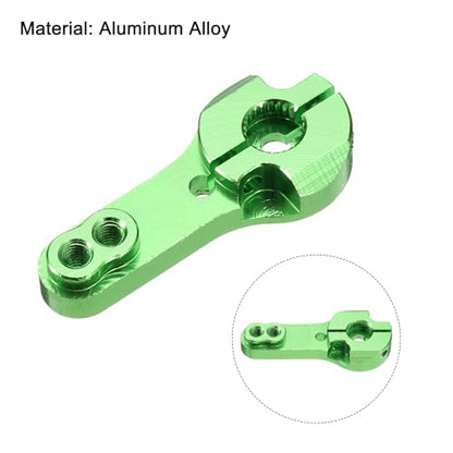 MECCANIXITY Aluminum Alloy 25T Steering Servo Arm Horn Green for DIY RC Car/Boat/Airplane Boat Accessories 2 Pcs - color: Green