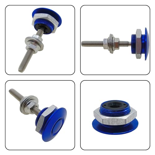 4Pcs Quick Latch Hood Pins, Universal Aluminum Quick Release Lock Latch Bumper, License Plate Lock Clip for Bumper Hood or DIY 1.25 inch(Blue) - color: Blue