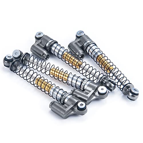 RCLIONS RC Shocks 48mm Adjustable Absorber Damper for 1:24th Axial SCX24 AXI90081 Deadbolt AXI00001 AXI00002 JLU CRC RC Crawler Car Upgrades - color: Titanium