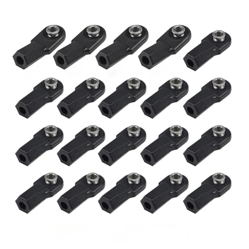 20pcs Link Rod End M4 Ball Joint Head for 1/10 RC Crawler Car for Traxxas TRX‑4 TRX6 SCX10 D90 TF2 CC01 Gen7 Gen8 Upgrades (4pcs Bent &16pcs Straight) - style: 4pcs Bent &16pcs Straight