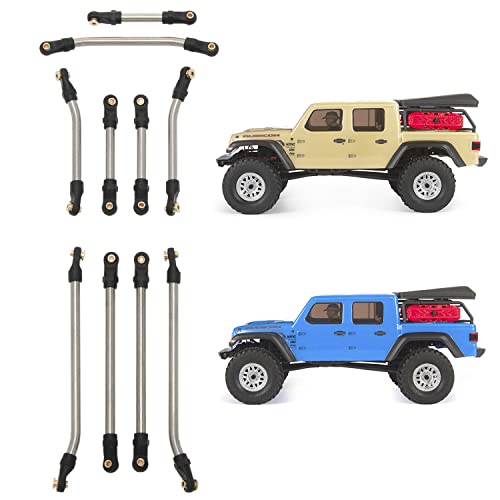 MEUS Racing SCX24 Links High Clearance Chassis Links Steering Links Set 10pcs 155mm Wheelbase for SCX24 Gladiator AXI00005 1/24 RC Crawler Car - size: 155mm