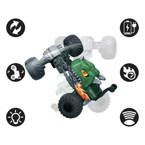 LEXiBOOK, Crosslander Dino RC Car, RC59D | Gyroscope, Stunts, Light effects, Rechargeable - style: Crosslander Dino