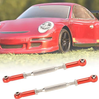 RC Adjustable Push Rods 88mm | Red Aluminum Alloy, Turnbuckle Linkage, 1/10 1/8 Buggy Upgrade Parts, 6Pcs