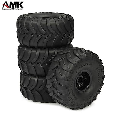 69 * 33mm Mud 1.0 Crawler Tires with 7mm Hex Hub Beadlock Wheel Rims for Monster Truck 1/24 RC Car Axial SCX24 AX24 FCX24 1/18 Scale TRX4M Upgrades