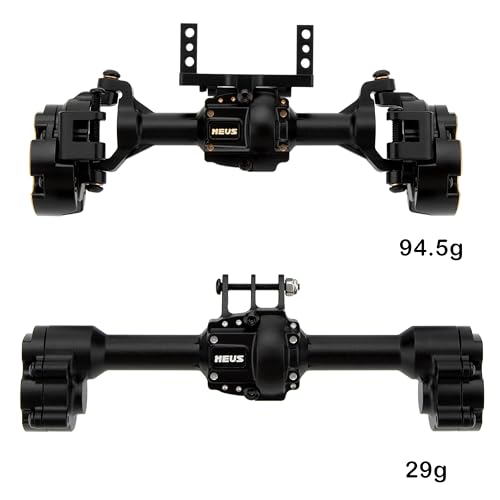 MEUS RACING Ascent 18 Axle Housing with Diff Covers and Steering Knuckles for for Redcat Ascent-18 Apex Upgrades 1/18 RC Crawler (Black) - color: Black