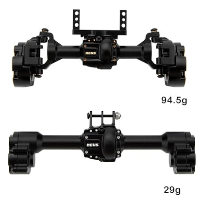 MEUS RACING Ascent 18 Axle Housing with Diff Covers and Steering Knuckles for for Redcat Ascent-18 Apex Upgrades 1/18 RC Crawler (Black) - color: Black
