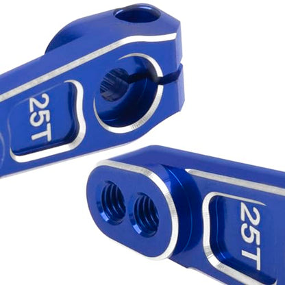 ShareGoo 3Pcs Metal 25T Servo Horn 25 Teeth Steering Servo Arm M3 Threads Compatible with Futaba Savox Power HD HSP Servos Motor Fit for 1/8 1/10 RC Off Road Crawler Drift Car Boat (Blue) - color: Blue