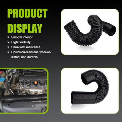 1 PC Car Inlet Cold Air Intake Hose, Flexible Vehicle Feed Pipe Replacement, Universal Stretchable Waterproof Durable Automotive Tube Accessories for Truck SUV Car (Black #63MM) - color: Black #63MM