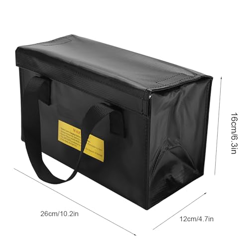 Lipo Safe Bag, Fireproof Explosionproof Lipo Battery Safe Bag, Large Space Lipo Battery Storage Guard Safe Pouch for Charge & Storage(Black)