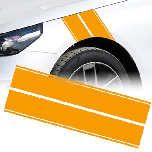 x xotic tech Fender Stripes Hash Marks KK Vinyl Decal Universal for Car Truck Sticker Racing Stripe 11"x23" (Yellow) - color: Yellow