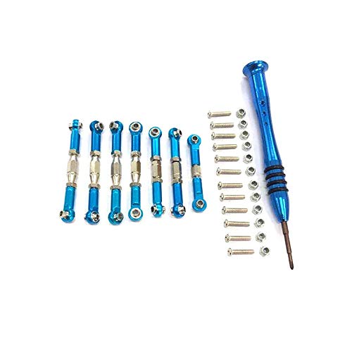 Replacement Part For 144001 1/14 RC Car Upgrade Parts Aluminum Adjustable Rod Turnbuckle And Curved Rod End Kit - (Color: Blue) - color: blue