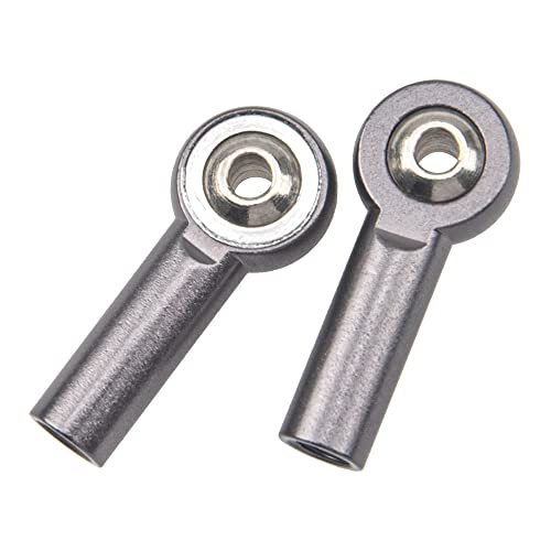 10Pcs ShareGoo M3 Tie Rod End Ball Head Holder Link 3mm Thread Ball Joint Compatible with Redcat HSP Traxxas Axial 1/10 RC Car Truck Boat DIY Robot Airplane,L26mm (Titanium)