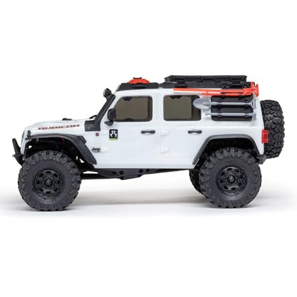 Axial 1/30 SCX30 Jeep Wrangler JLU 4X4 RTR Rock Crawler, White | Brushed, Battery & Charger Included, AXI-2261T2 - color: White