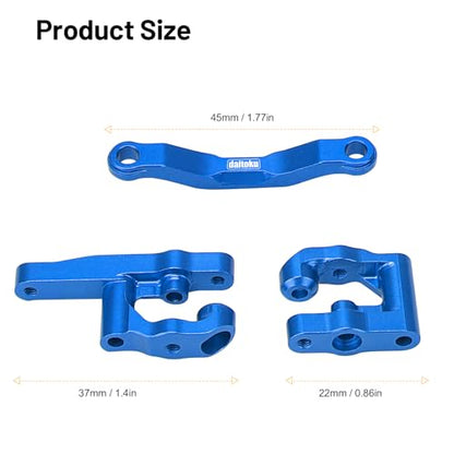 daitoku RC Steering Set Aluminum Upgrade Parts Steering Assembly for 1/18 Arrma Granite Typhon GROM 1/16 Mojave GROM 1/12 Losi Nascar RC Car (Blue) - color: Blue