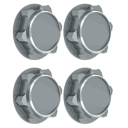 17mm Hex Wheel Nuts, 4pcs Aluminum Alloy 17mm Self Lock Hex Wheel Nuts Adapter Dustproof Caps for 1/8 RC Car Track Wheel Rims (Grey) - color: Grey