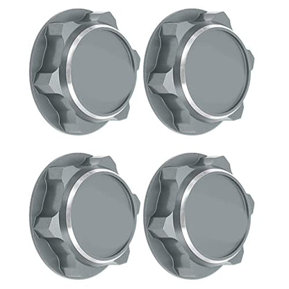 17mm Hex Wheel Nuts, 4pcs Aluminum Alloy 17mm Self Lock Hex Wheel Nuts Adapter Dustproof Caps for 1/8 RC Car Track Wheel Rims (Grey) - color: Grey