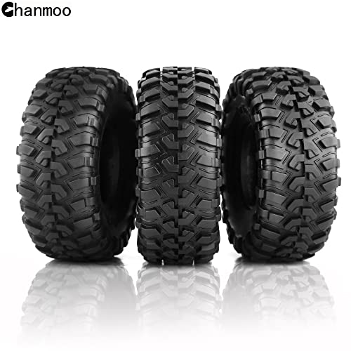 2.2 RC Crawler Tires With Foam Inserts OD 130mm Rubber Grappler Mud Terrain Tyres For 1/10 Crawler Car SCX10 90047 D90 TF2 AX10 D90 Tamiya CC01 Traxxas TRX4 2.2" Beadlock Wheels Rims 4PCS