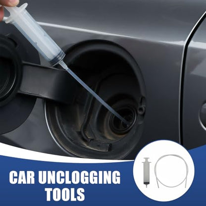 Craedli 5PCS Auto Sunroof Drain Cleaning Tool Kit, 118 Inch Long Flexible Tube Pipe Cleaner Unclogger with Syringe, Hose & Brush, Car Drain Brush for Sun Roof Windshield Wiper Trunk Drain Hole(Green)