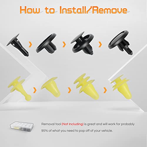 OTUAYAUTO 167PCS Car Push Retainer Clips Kit - 12 Most Popular Sizes Nylon Automotive Body Fasteners with Fasteners Remover, Replacement for GM Toyota Honda Nissan Mazda - size: 166Pcs 12 Sizes Clips for GM Toyota Honda Nissan