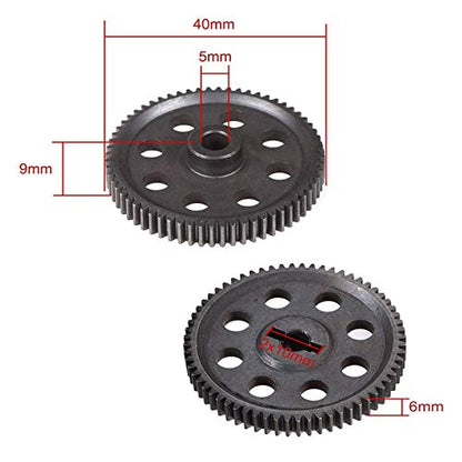 RC Steel Metal Spur Diff Differential Main Gear 64T 17T 21T 26T 29T Motor Gear for HSP 1/10 Monster Truck Brontosaurus Redcat Volcano EPX RC Replacement Parts