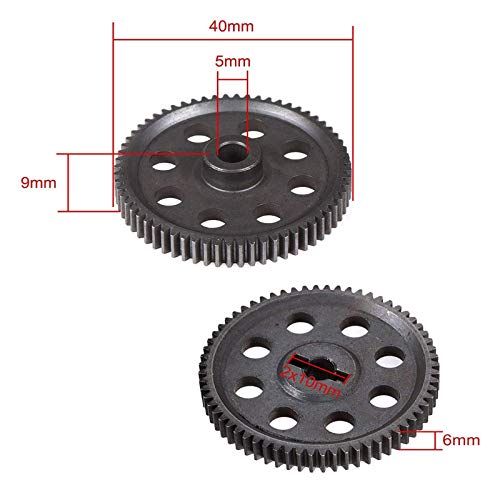 RC Steel Metal Spur Diff Differential Main Gear 64T 17T 21T 26T 29T Motor Gear for HSP 1/10 Monster Truck Brontosaurus Redcat Volcano EPX RC Replacement Parts
