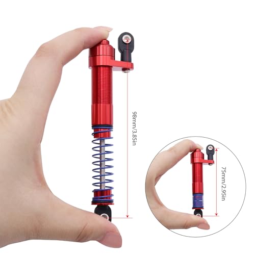 1/10 Metal Adjustable Shock Absorbers Oil Damper 80-100mm for RC Crawler Car Axial SCX10 90046 Capra TRX4 Redcat Gen8 Upgrade (Black 2Pcs) - color: Black 2pcs