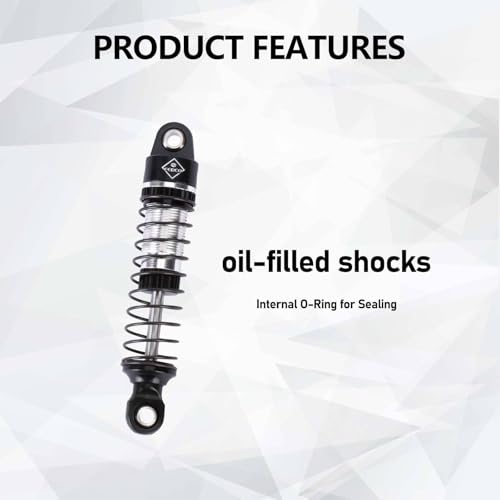 HobbyPlus Arktos Shocks For HobbyPlus CR18P Arktos 6x6 Upgrades | 59MM Long Travel Shock Absorber With Soft Hard Spring 1/18 RC Crawler