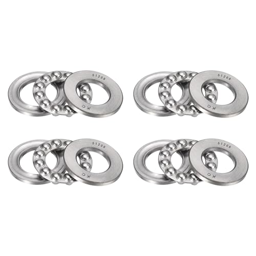 Thrust Ball Bearings, 4pcs 51206 Plane Axial Ball Bearing 3-in-1, 30mm x 52mm x 16mm Chrome Steel ABEC3 Single Row Roller - size: 51206 30mm x 52mm x 16mm