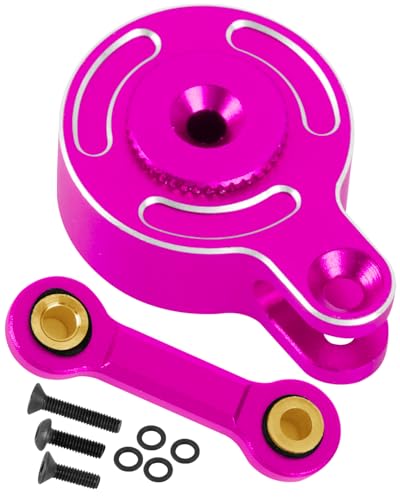 RC Servo Saver Set 25T Upgrades Part for 1/10 Big Rock 3S BLX,Granite/Senton 3S BLX & Mega 550,Kraton/Outcast 4S BLX,1/8 Typhon 3S BLX& Mega 550,Alloy Fixed Link Steering Servo Saver,Pink - color: Pink-1 Set