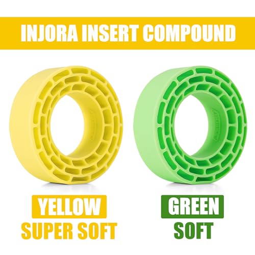 INJORA Silicone Rubber Inserts for 68-72mm 1.3" Tires, Yellow, 1370 - color: Yellow