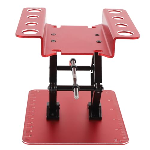 RC Car Work Stand, Rotating and Stable Repair Platform, Height Adjustable for RC Car 1:8 and 1:10 (Red) - color: Red