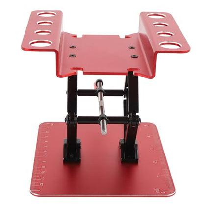 RC Car Work Stand, Rotating and Stable Repair Platform, Height Adjustable for RC Car 1:8 and 1:10 (Red) - color: Red