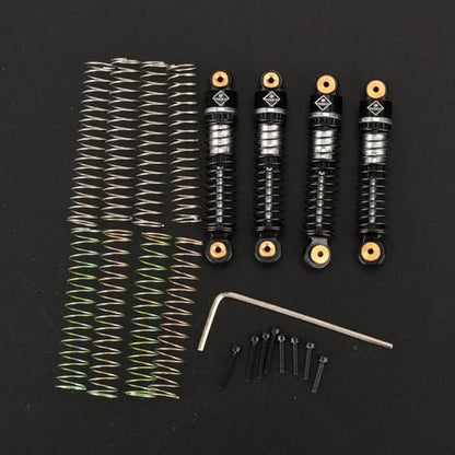 SCX24 Shocks 47MM Oil-Filled Damper For Axial SCX24 Upgrades | Long Travel Threaded Oil Shocks Absorber for 1/24 RC Crawler - color: silver