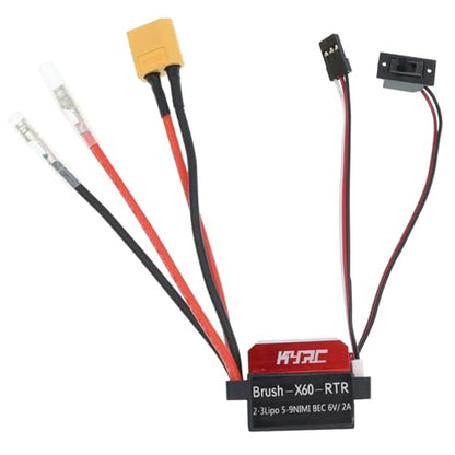 RC Car 60A Brushed ESC Electric Speed Controller 6V/2A BEC Compatible with Traxxas TRX4 TRX6 D90 HSP Tamiya Redcat Axial SCX10 HPI 4WD Truck 1/10 RC Truck Car Crawler (XT60 Plug Without Fan) - style: XT60 Plug without Fan
