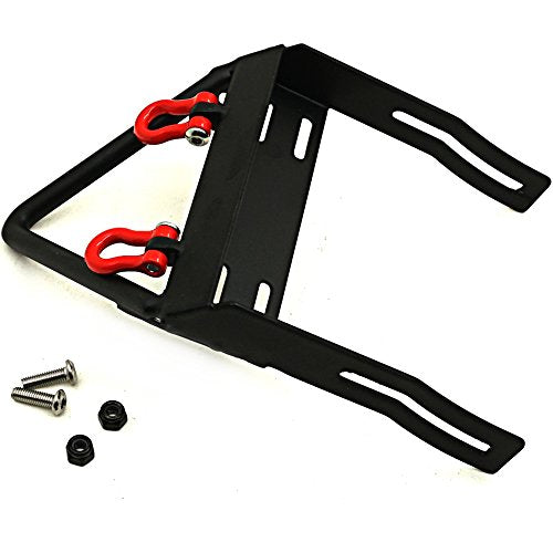 Steel Front Bumper with 2 Pcs Winch Mount Shackles for 1/10 Axial SCX10 RC Model Crawler Car #A