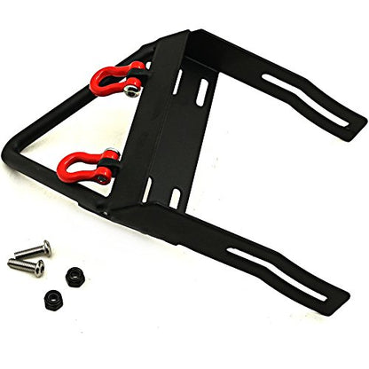Steel Front Bumper with 2 Pcs Winch Mount Shackles for 1/10 Axial SCX10 RC Model Crawler Car #A