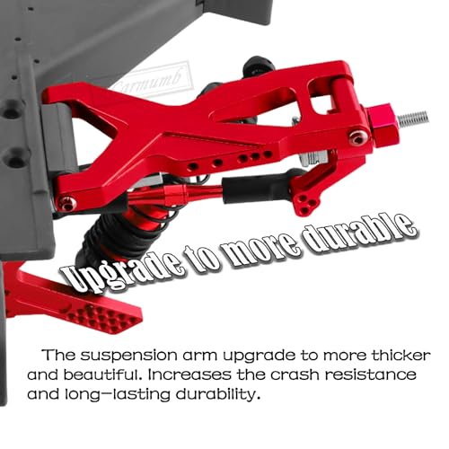 Upgrade Parts for Rustler/Stampede 2WD(VXL), Front/Rear Suspension A-Arms,Steering Blocks,Caster Blocks C-Hubs,Stub Axle Carriers,Shock Towers,Steering Bellcrank,RCarmumb Aluminum RC Hop-Up,Red - color: Red(1set)