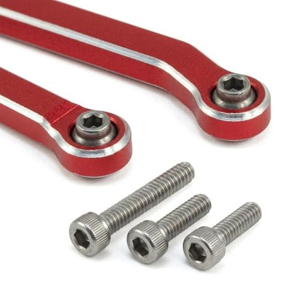 RC Steering Link Aluminum Alloy Steering Rod Linkage Remote Control Truck Replacement CNC Machined Part Suitable for SCX30 Model, Red - color: Red