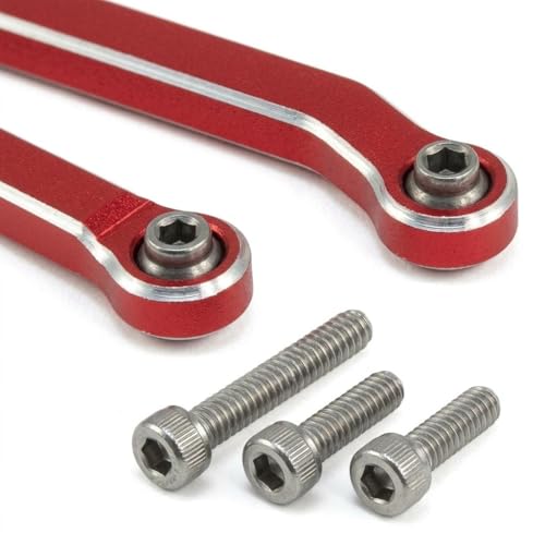 RC Steering Link Aluminum Alloy Steering Rod Linkage Remote Control Truck Replacement CNC Machined Part Suitable for SCX30 Model, Red - color: Red