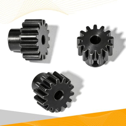 3PCS 32P Pinion Gear #45 Hardened Steel 3.175mm - 13T 14T 15T 0.8M Motor Pinion Gear Set for 1/10 RC Car, Compatible with Traxxas Arrma Tamiya Losi Brushless Brushed Motor Upgrade Parts - size: 13 14 15T