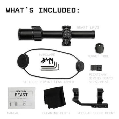 Monstrum Beast ED 1-10x First Focal Plane FFP LPVO Scope - style: CM9 Reticle