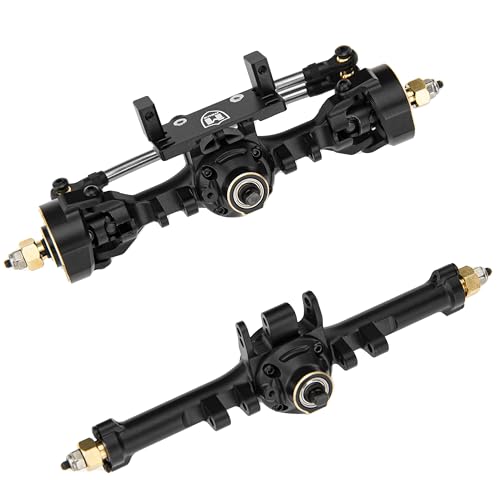 MEUS RACING 5mm ISO V2 TRX4M Axles with Adjustable Servo Mount for TRAXXAS 1/18 TRX4M RC Crawler (Black) - color: Black