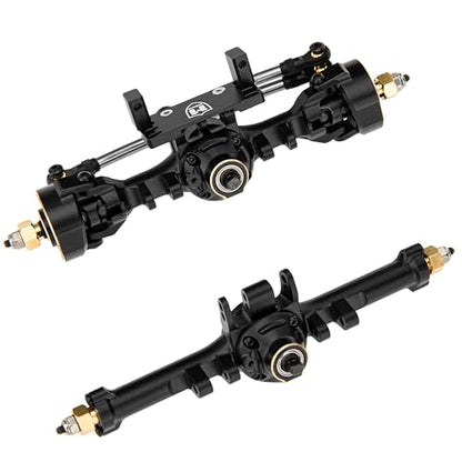 MEUS RACING 5mm ISO V2 TRX4M Axles with Adjustable Servo Mount for TRAXXAS 1/18 TRX4M RC Crawler (Black) - color: Black