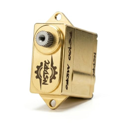 NSDRC RS100 Brass High Torque Micro Servo - Remote Control Car Electronics, RC Car Servo CNC-machined Brass Case, 5V-8.4V (HELIDIRECT) (Gold (NSD-MSRVOBR)) - color: Gold (Nsd-msrvobr)