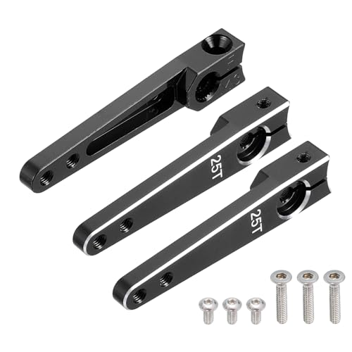 MECCANIXITY Aluminum Alloy 1.5 inch 25T Steering Servo Arm Horn Black for Car/Boat/Airplane Boat Accessories Pack of 3 - color: Black