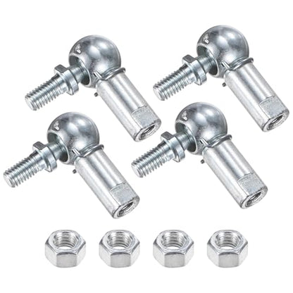 M METERXITY 4-Pack CS10 Ball Head Rod End Bearing, M5x0.8 Right Male Thread and Left Female Thread Self-lubricating Carbon Steel Angle Ball Joint Socket End Fitting for Automotive - size: M5x0.8, style: Left Thread